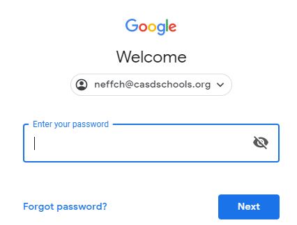 Google Login password 